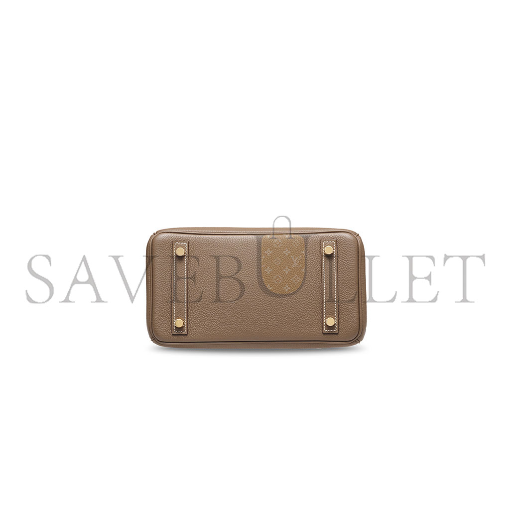 H**mes master birkin 25 epsom leather milk tea gold buckle handbag 631655 (25*20*13cm)